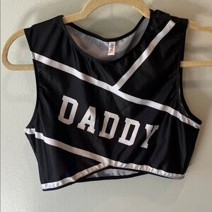 Black and White DADDY Crop Top